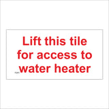 FI241 Lift This Tile For Access To Water Heater