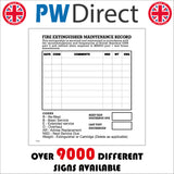FI242 Fire Extinguisher Maintenance Record