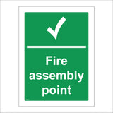 FS001 Fire Assembly Point Sign with Tick