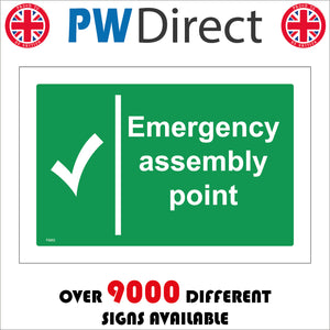 FS002 Emergency Assembly Point Sign with Tick