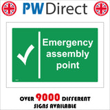 FS002 Emergency Assembly Point Sign with Tick