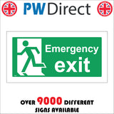 FS009 Emergency Exit Left Sign with Running Man Door Arrow