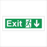 FS011 Exit Below Right Sign with Running Man Door Arrow