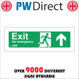 FS012 Exit For Emergency Use Ahead Right Sign with Running Man Door Arrow
