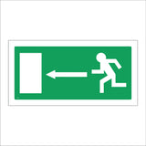 FS015 Emergency Exit Left Sign with Running Man Door Arrow