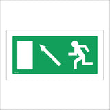 FS016 Emergency Exit Left Sign with Running Man Door Arrow