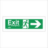 FS022 Exit For Emergency Use Right Sign with Running Man Door Arrow