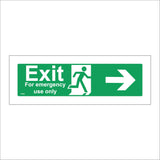 FS022 Exit For Emergency Use Right Sign with Running Man Door Arrow