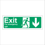 FS023 Exit For Emergency Use Sign with Running Man Door Arrow