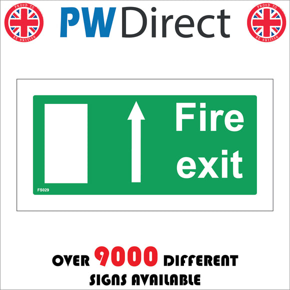 FS029 Fire Exit Ahead Sign with Door Arrow