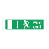 FS030 Fire Exit Below Sign with Running Man Door Arrow