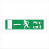 FS033 Fire Exit Left Sign with Running Man Door Arrow