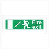 FS034 Fire Exit Left Sign with Running Man Door Arrow