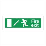 FS034 Fire Exit Left Sign with Running Man Door Arrow