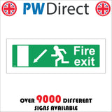 FS034 Fire Exit Left Sign with Running Man Door Arrow