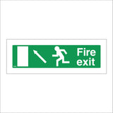 FS035 Fire Exit Left Sign with Running Man Door Arrow