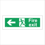 FS036 Fire Exit Left Sign with Running Man Door Arrow