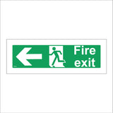 FS036 Fire Exit Left Sign with Running Man Door Arrow