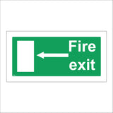 FS038 Fire Exit Left Sign with Door Arrow