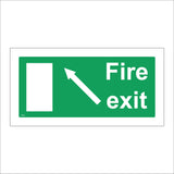 FS039 Fire Exit Left Sign with Door Arrow
