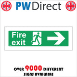 FS046 Fire Exit Right Sign with Running Man Door Arrow