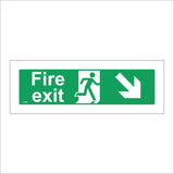 FS048 Fire Exit Right Sign with Running Man Door Arrow