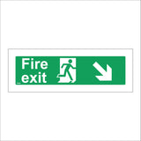 FS048 Fire Exit Right Sign with Running Man Door Arrow
