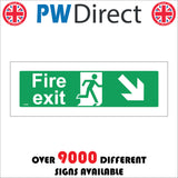 FS048 Fire Exit Right Sign with Running Man Door Arrow