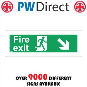 FS048 Fire Exit Right Sign with Running Man Door Arrow