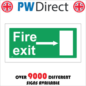 FS050 Fire Exit Right Sign with Door Arrow