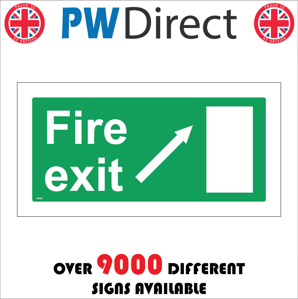 Fire Exit Right Sign with Door Arrow – PWDirect