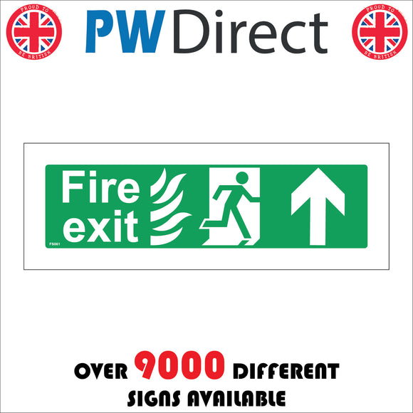 FS061 Fire Exit Ahead Sign with Running Man Arrow Door Fire