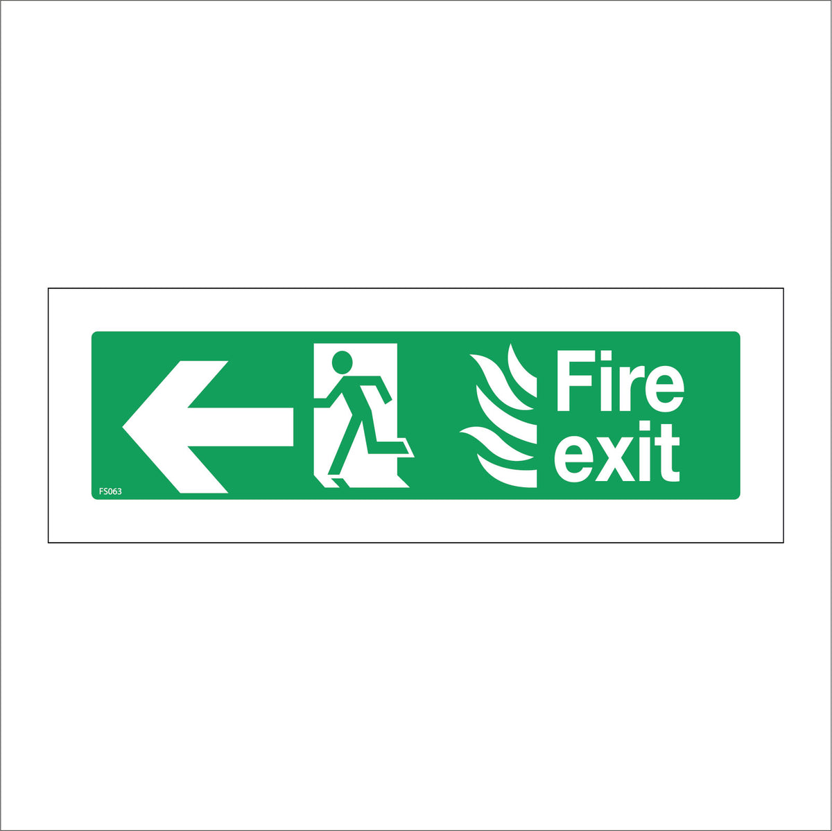 Fire Exit Left Sign with Running Man Arrow Door Fire – PWDirect