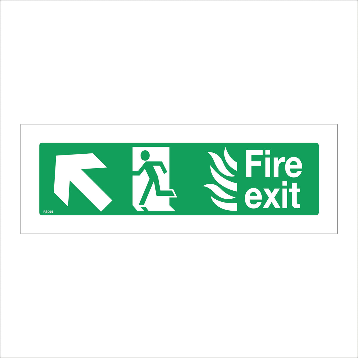 Fire Exit Left Sign with Running Man Arrow Door Fire – PWDirect