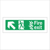 FS064 Fire Exit Left Sign with Running Man Arrow Door Fire