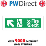 FS064 Fire Exit Left Sign with Running Man Arrow Door Fire