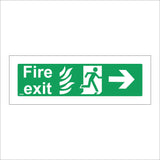FS065 Fire Exit Right Sign with Running Man Arrow Door Fire