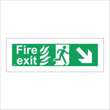 FS066 Fire Exit Right Sign with Running Man Arrow Door Fire