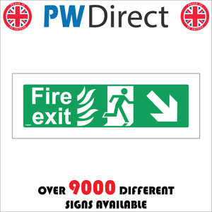 FS066 Fire Exit Right Sign with Running Man Arrow Door Fire