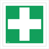FS073 First Aid Sign with Cross