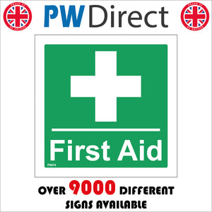 FS074 First Aid Sign with Cross