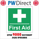 FS074 First Aid Sign with Cross