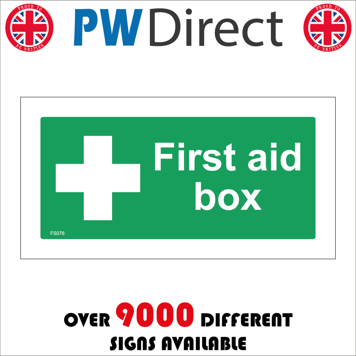 First Aid Box Sign with Cross – PWDirect