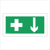 FS077 First Aid Here Sign with Cross Arrow