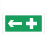 FS079 First Aid Left Sign with Cross Arrow