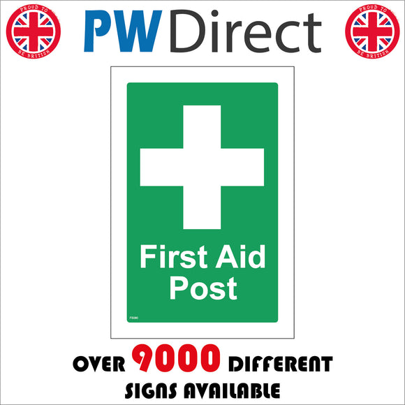 FS080 First Aid Post Sign with Cross