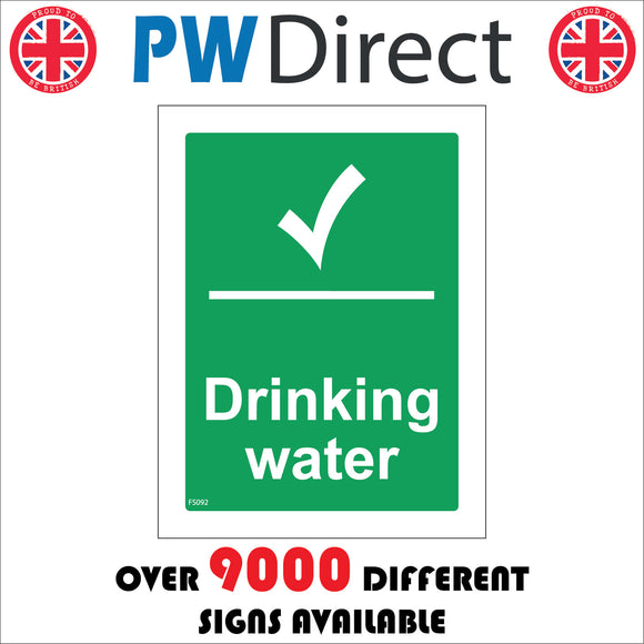 FS092 Drinking Water Sign with Tick