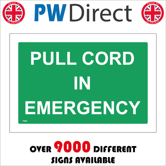 Pull Cord In Emergency Sign – PWDirect