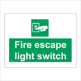 FS100 Fire Escape Light Switch Sign with Switch Hand