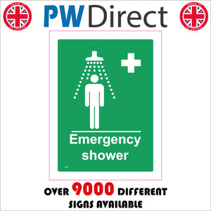 FS102 Emergency Shower Sign with Cross Man Shower